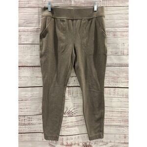 Duluth Trading Co Womens No-Yank Slim Leg Pants Taupe Brown Size Medium Regular